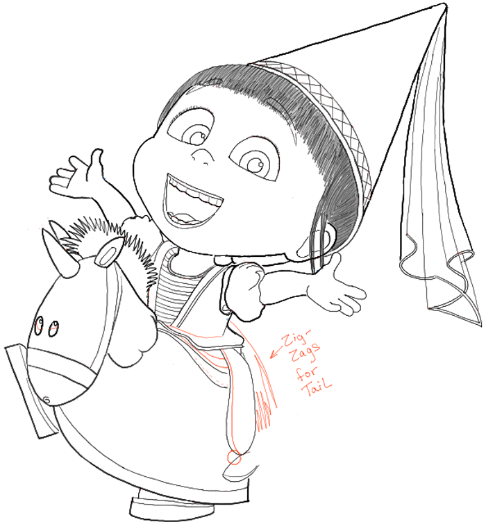700x752 How To Draw Agnes From Despicable Me In Easy Steps Drawing Lesson