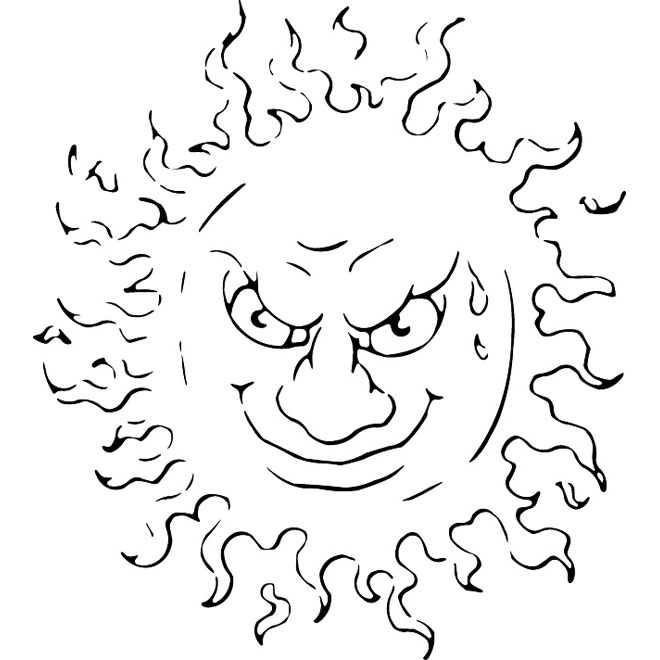 660x660 Sun Mean Face Vector Image