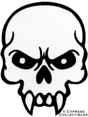 284x375 Vampire Fangs Skull Iron On Embroidered Patch Poison Skeleton 666