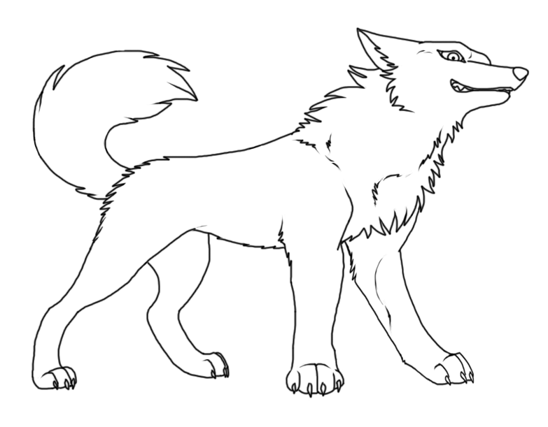 783x611 Wolf Lineart By Roneri