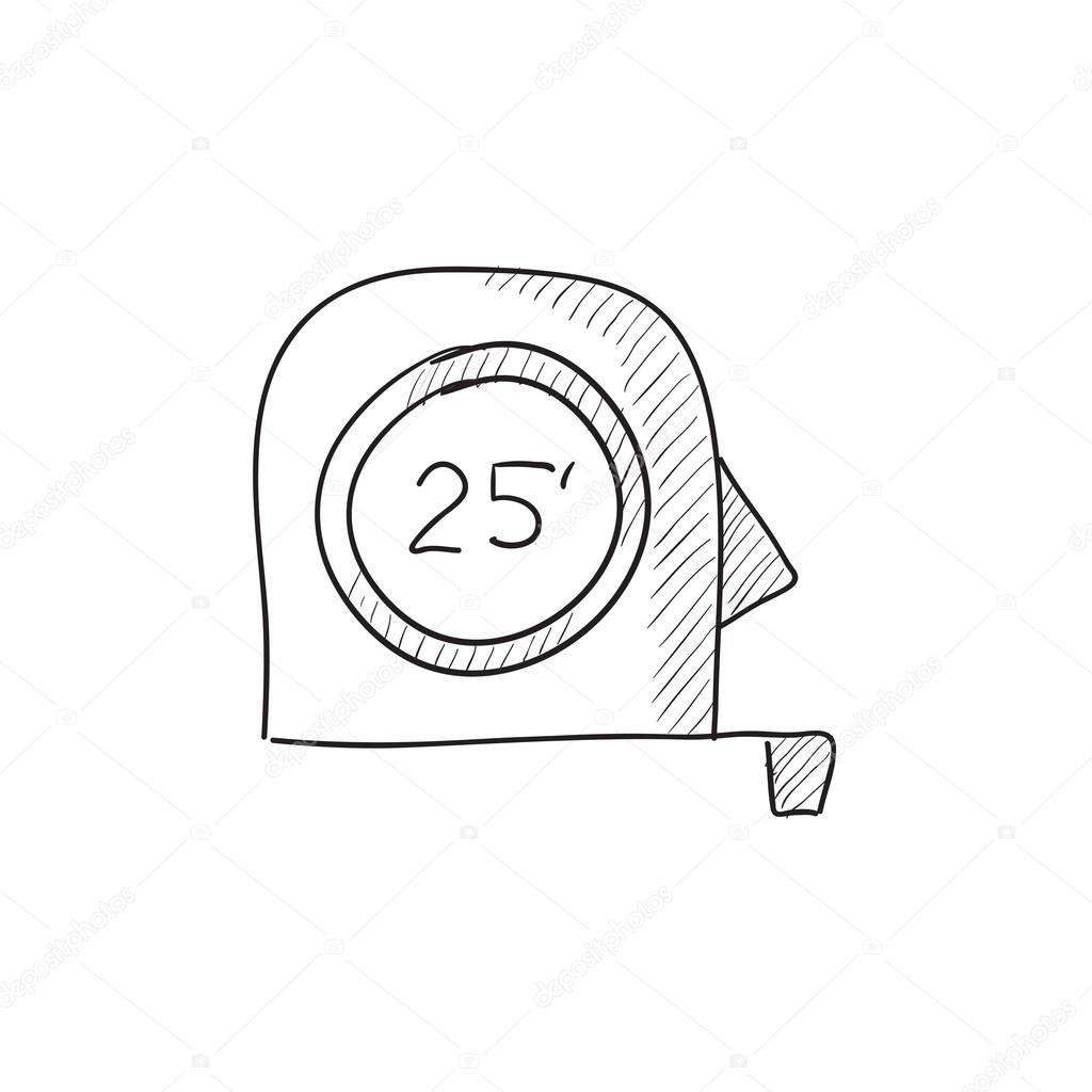 1024x1024 Tape Measure Sketch Icon. Stock Vector Rastudio