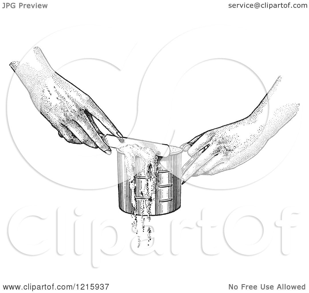 1080x1024 Vintage Clipart Of Hands Leveling Off A Measuring Cup With A Knife