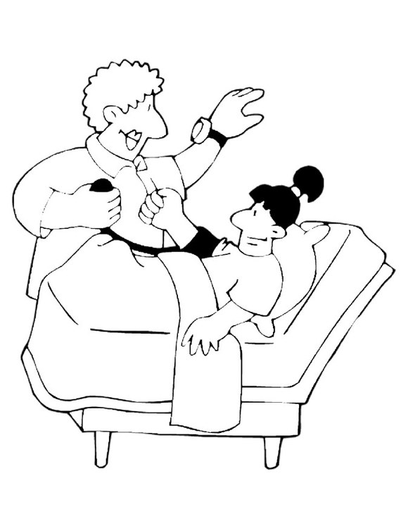 580x750 Coloring Page Measuring Blood Pressure