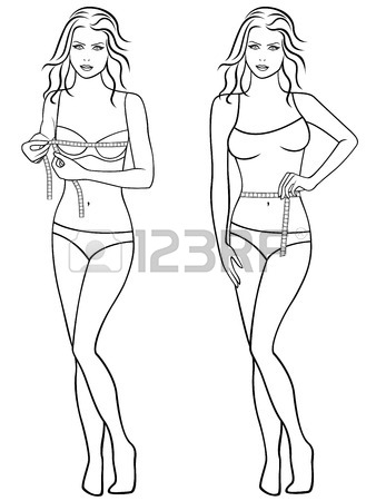 338x450 Abstract Beautiful Woman Standing And Measuring The Sizes