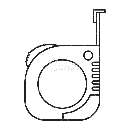 550x550 Measure Tape Icon Monochrome Silhouette