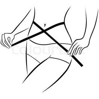 320x320 Slimming Belly With Measuring Tape Sketch Icon For Web And Mobile