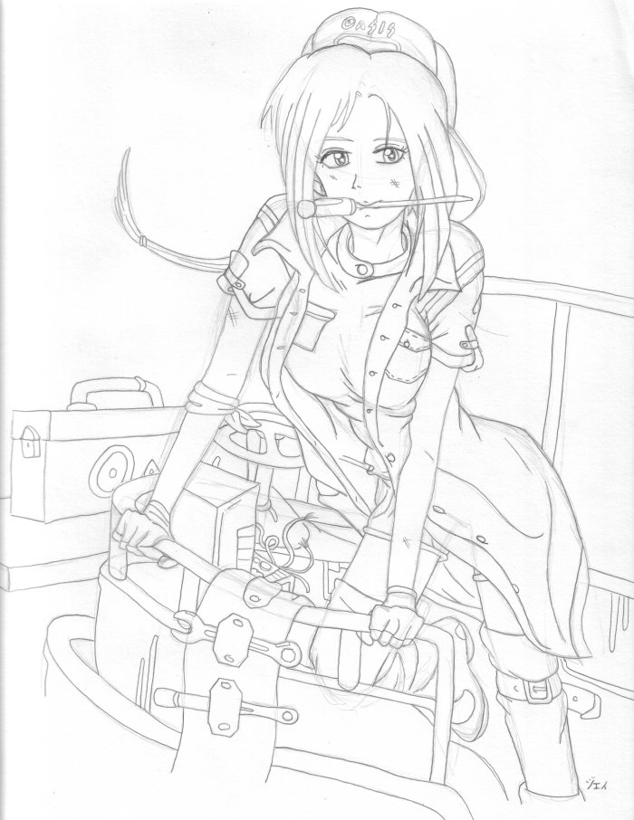 700x906 Mechanic Girl Wip By Animejei