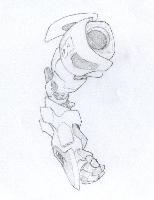 600x778 Mechanical Arm Sketch By Shiroboi