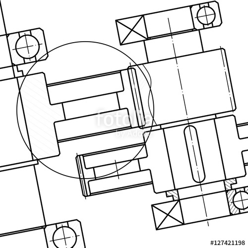 500x500 Mechanical Engineering Drawing. Blueprints. Mechanics. Engineer