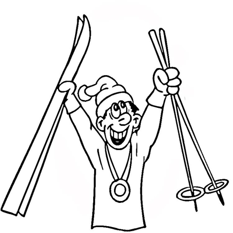 480x480 Medal For Skiing Coloring Page Free Printable Coloring Pages