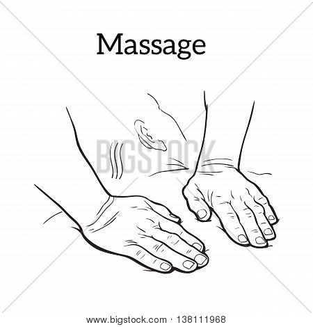450x470 Hands Body Massage, Sketch Image Amp Photo Bigstock