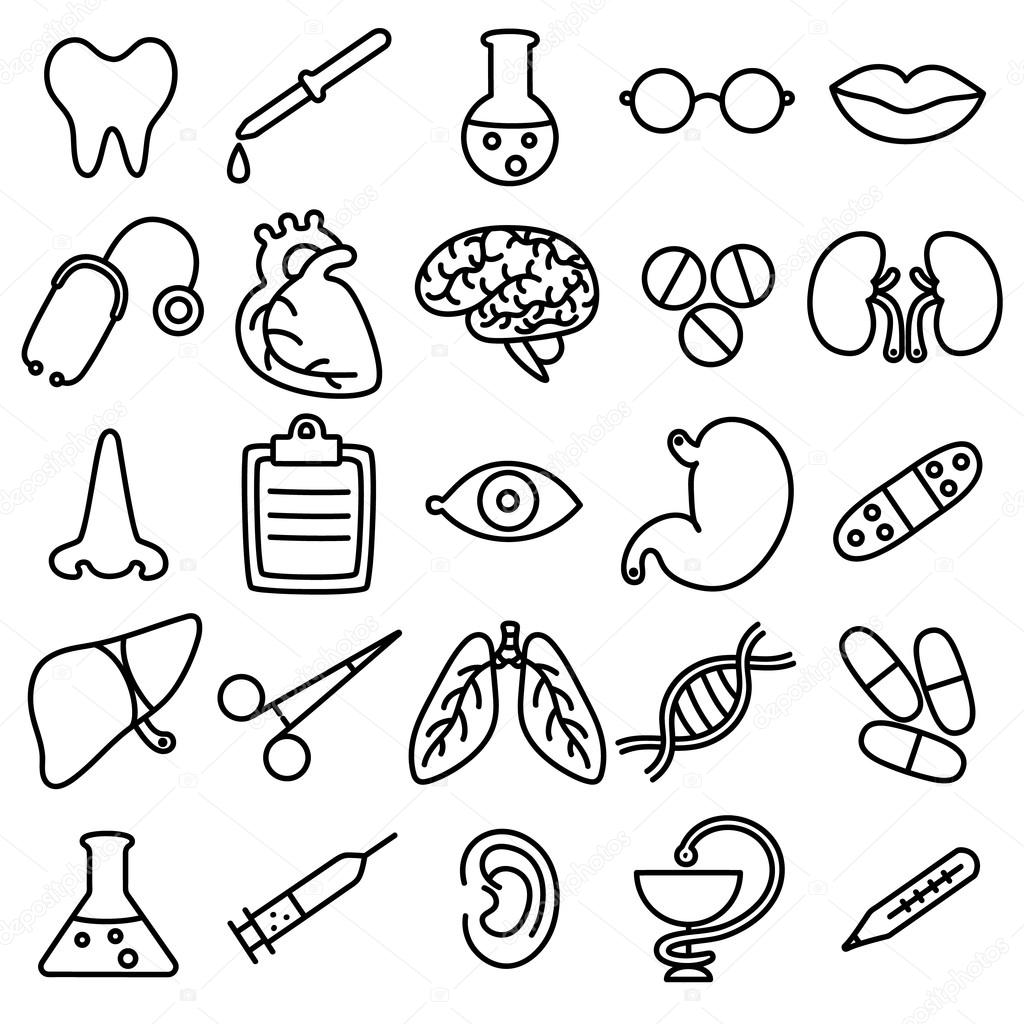 1024x1024 Icons On The Medical Theme Stock Vector Kalita.katsiaryna