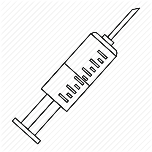 512x512 Health, Injection, Line, Needle, Outline, Syringe, Thin Icon