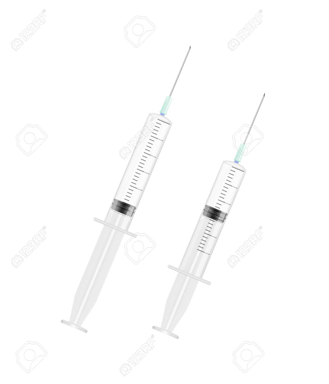 1116x1300 Realistic Detailed Syringe With Needle Set Isolated On White