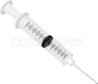 320x275 Three Syringe With Needle On White Background Stock Vector