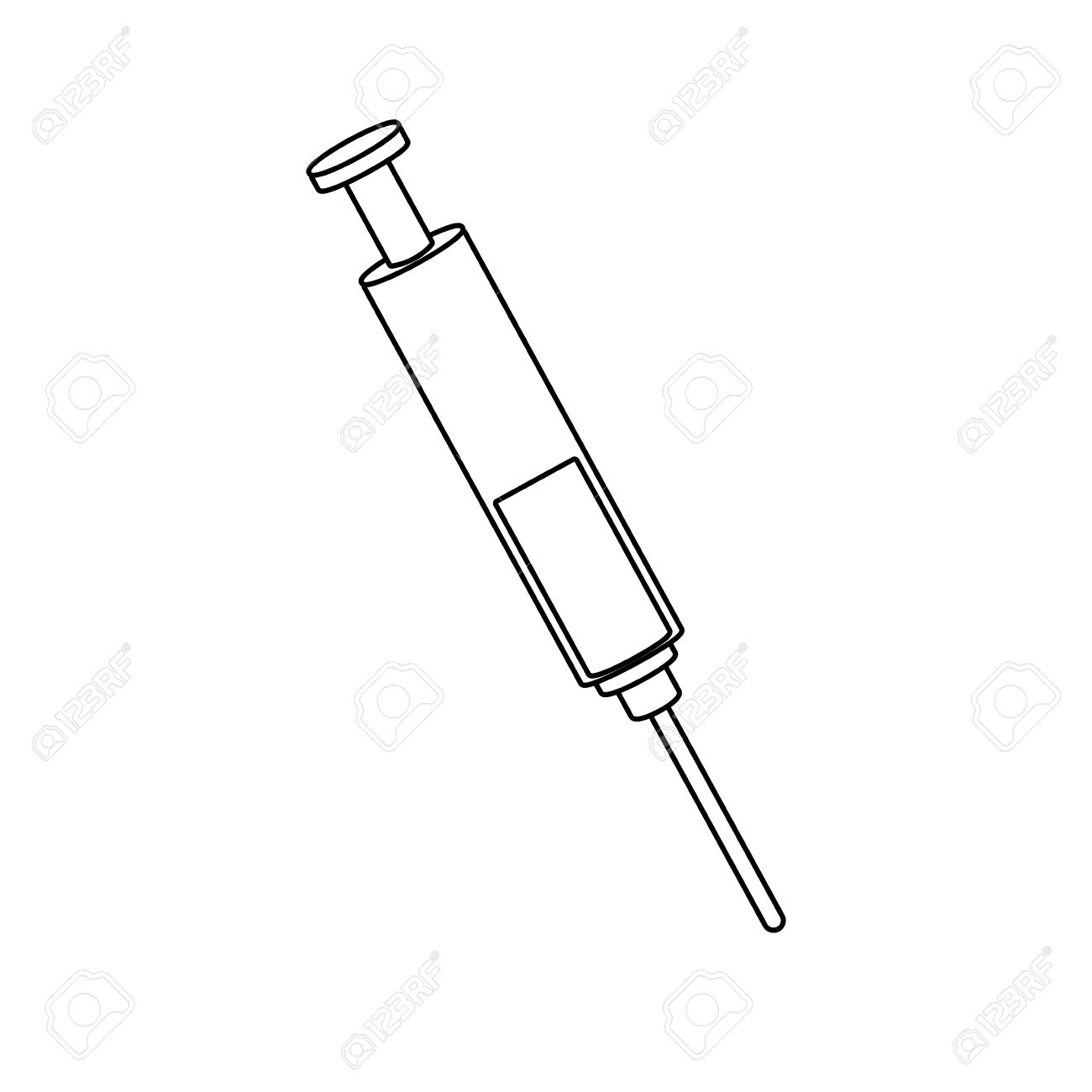 1300x1300 Vector Colored Flat Design Medical Plastic Syringe With Blue