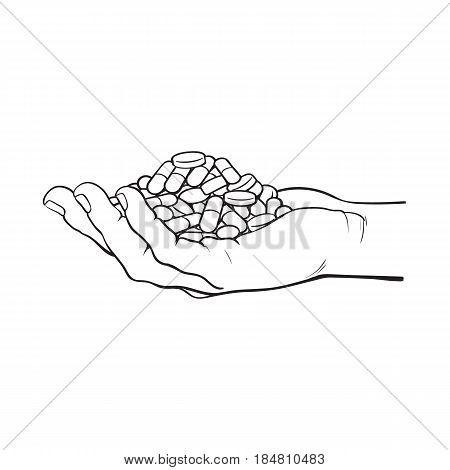 450x470 Side View Hand Holding Pile, Vector Amp Photo Bigstock