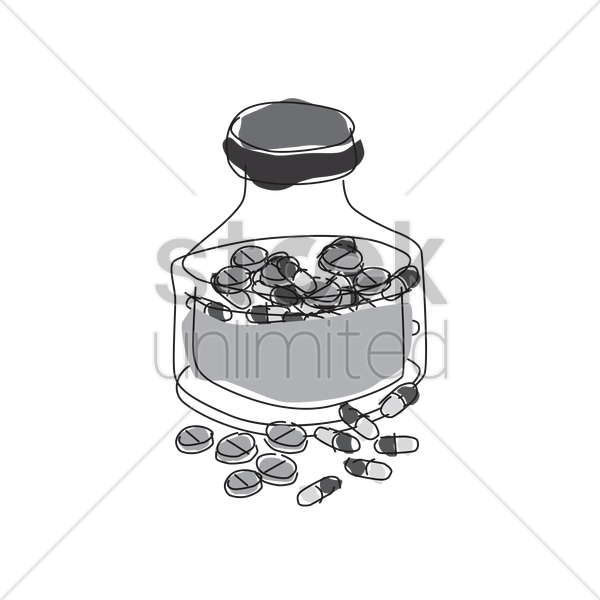 600x600 Free Medicine Pills With Bottle Vector Image