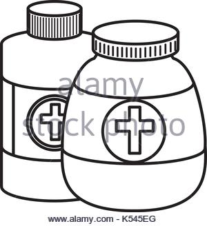 300x328 Medicine Bottles Isolated Icon Vector Illustration Graphic Design
