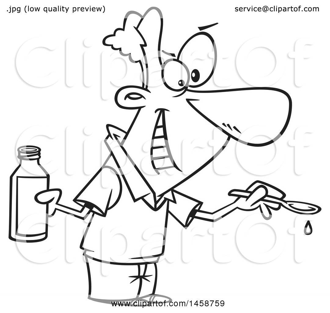 1080x1024 Clipart Of Cartoon Lineart Man Grinningnd Giving Someone