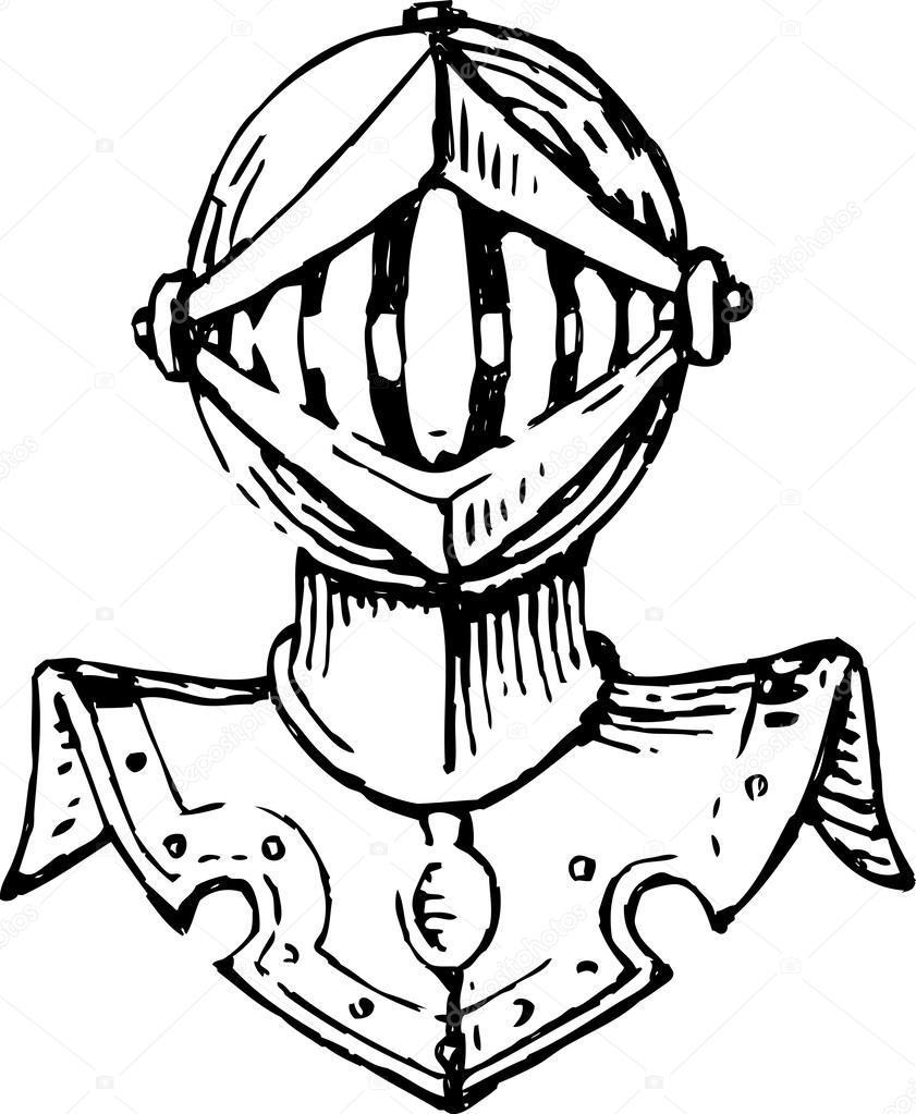 841x1023 Head Of A Knight In Armor Stock Vector Chronicler101