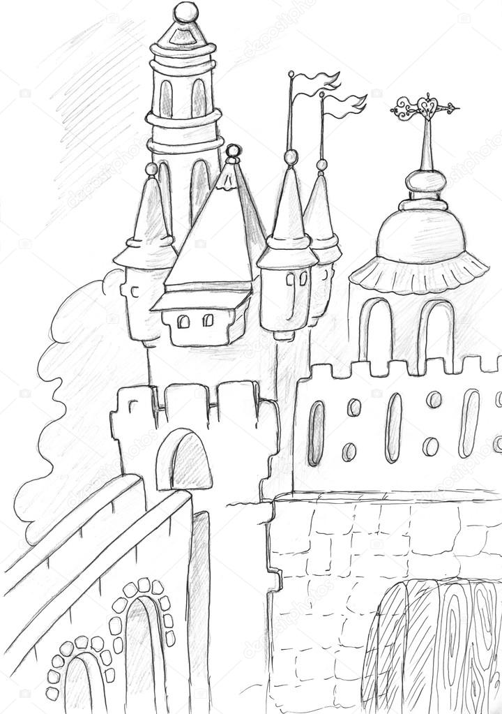 720x1023 Castle Drawing Stock Photo Nadyaus