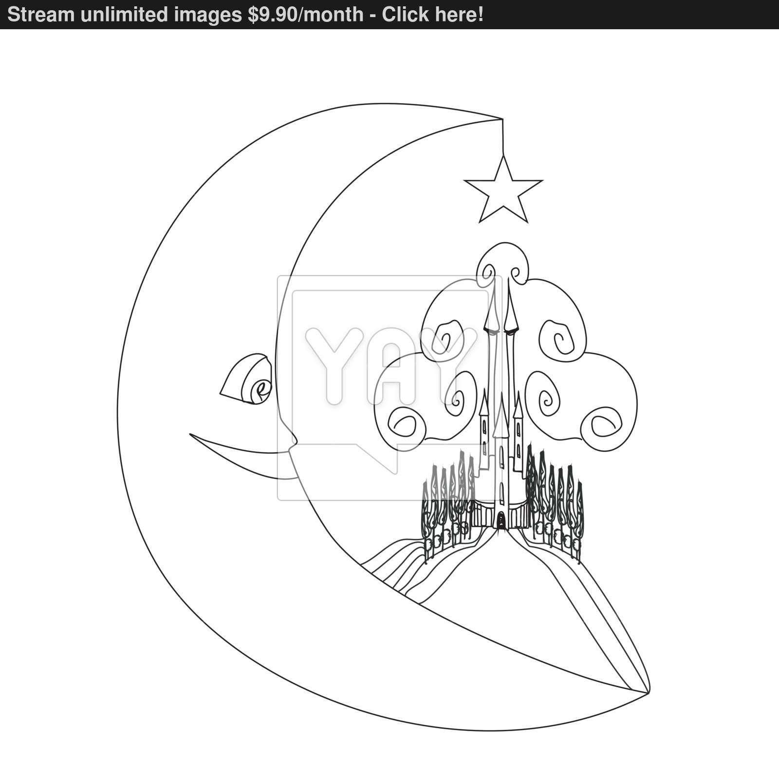 1600x1595 Medieval Castle And Smiling Moon