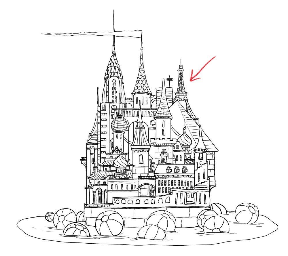 1000x890 Drawn Castle Felt