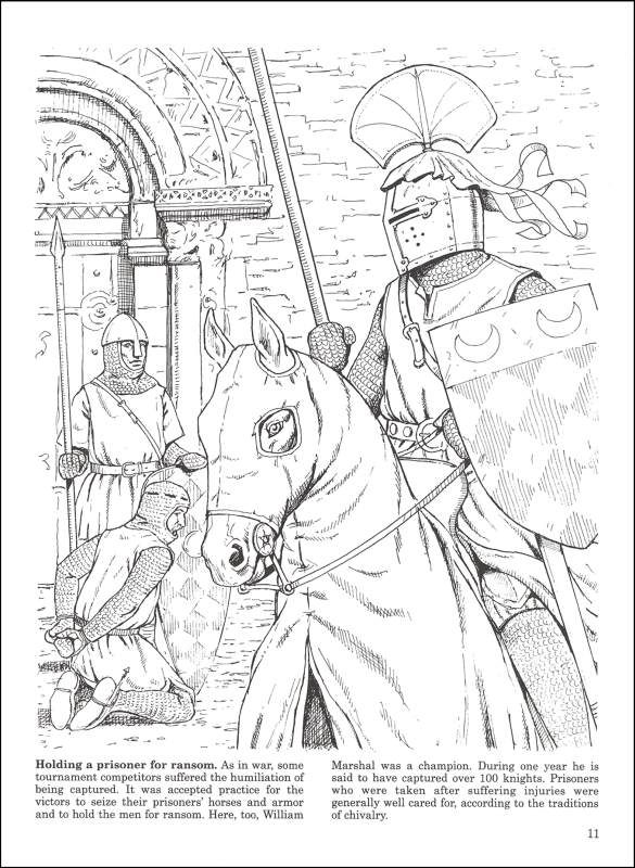 585x800 Medieval Jousts And Tournaments Coloring Book (000447) Details
