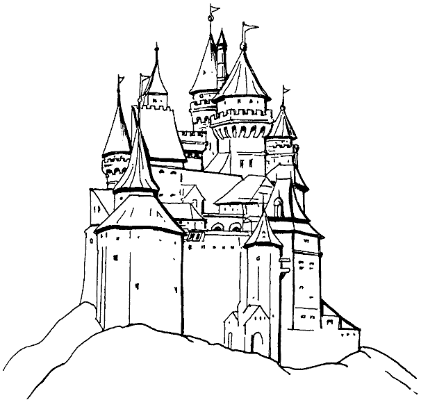 606x576 Castle Coloring Pages