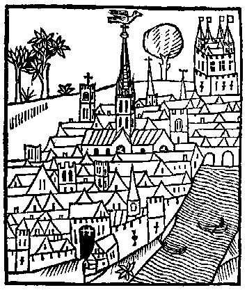 355x417 Medieval Woodcuts Clipart Collection 4. View Of A Town