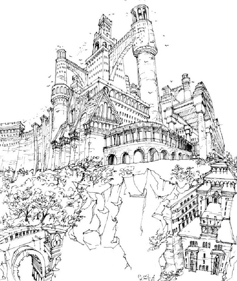 Medieval City Drawing at GetDrawings | Free download