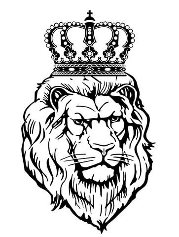 363x480 Lion Head With Crown Tattoo Design Tattoos Crown