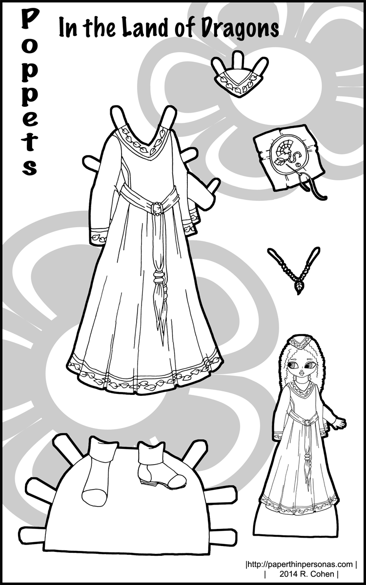 750x1200 Medieval Fantasy Costume For A Printable Paper Doll