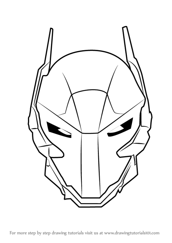 567x800 Learn How To Draw Arkham Knight Helmet From Batman (Batman) Step
