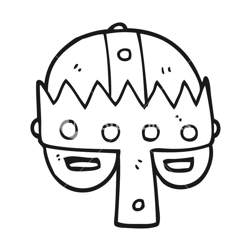 1000x1000 Freehand Drawn Black And White Cartoon Medieval Helmet Royalty