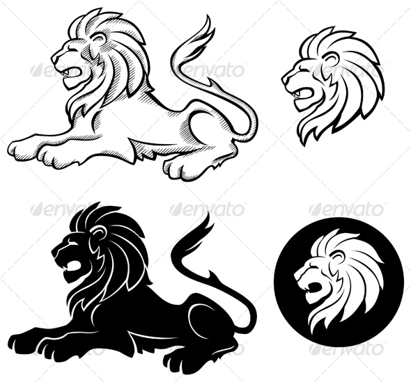 590x549 Lion Siluettes By Abrams Graphicriver