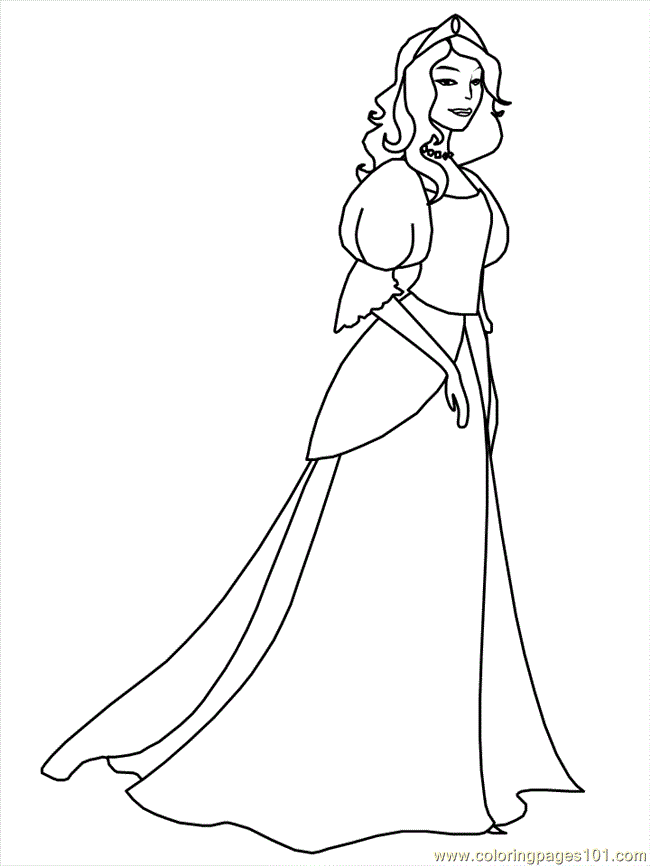 650x866 Medieval Princess Coloring Page