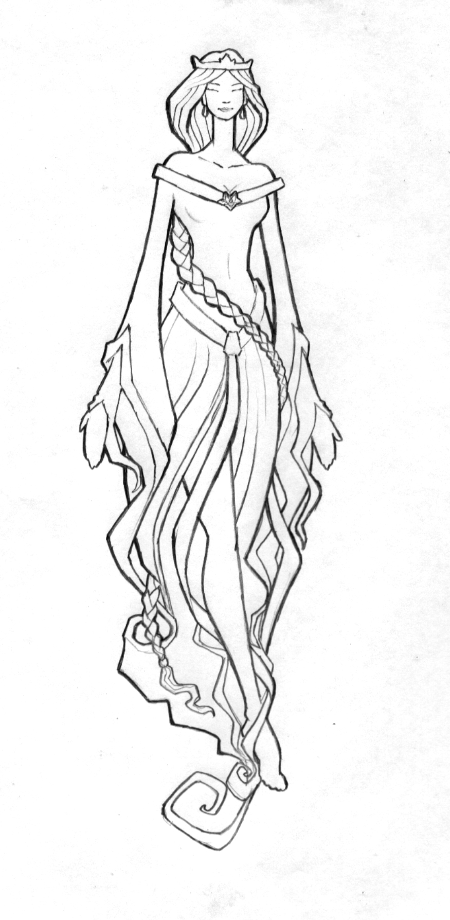 875x1788 Medieval Queen Sketch By Biggeek72