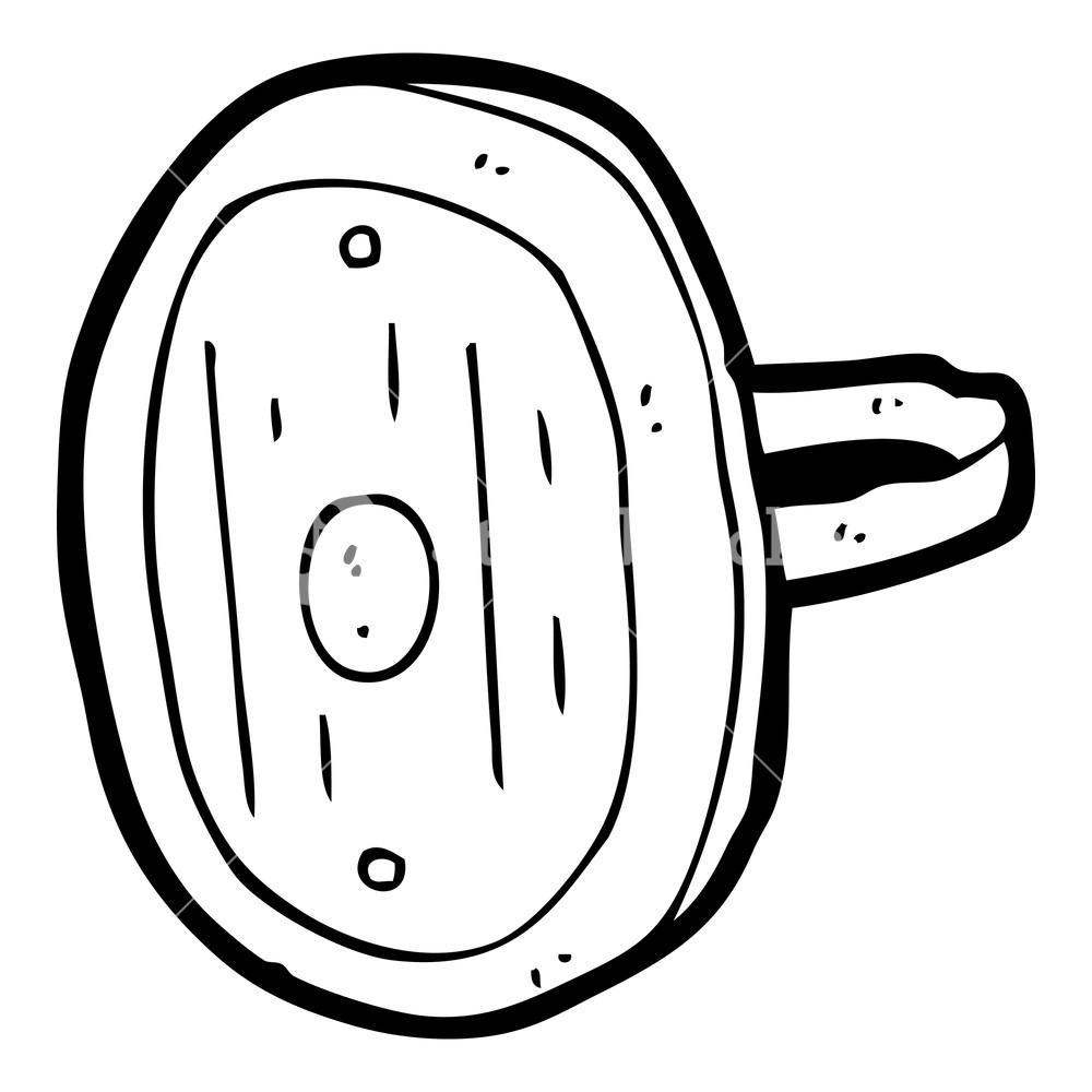 1000x1000 Freehand Drawn Black And White Cartoon Medieval Shield Royalty