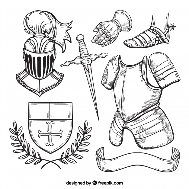 626x626 Sketchy Pack Of Medieval Elements Vector Free Download