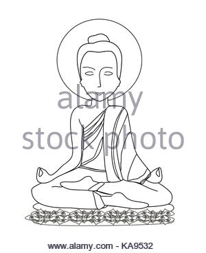 300x368 Hand Drawn Illustration Or Drawing Of A Buddhist Monk