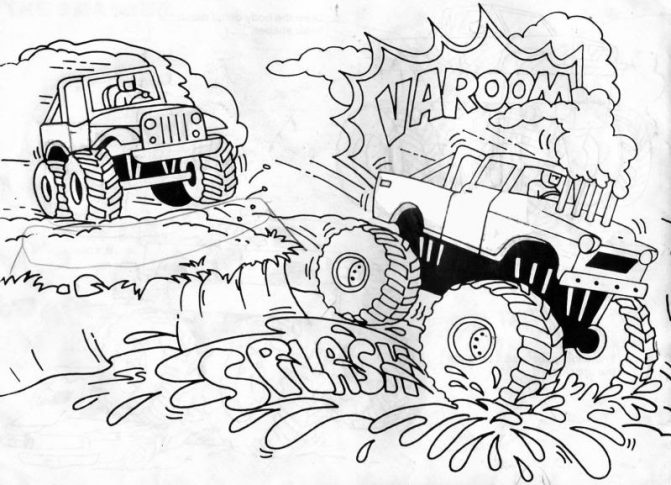 671x485 Coloring Pages Monster Truck Drawings 185 Coloring Pages Monster