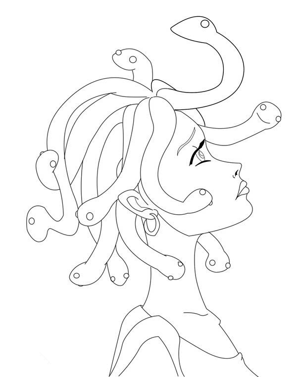 600x762 Manga Drawing Medusa Coloring Page
