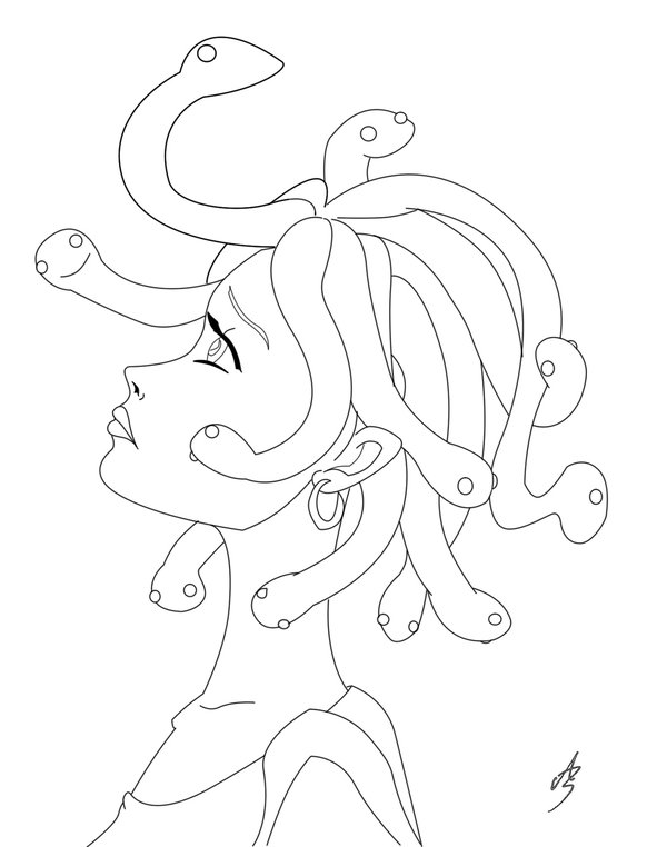 600x762 Medusa's Lineart By Zazi Chan