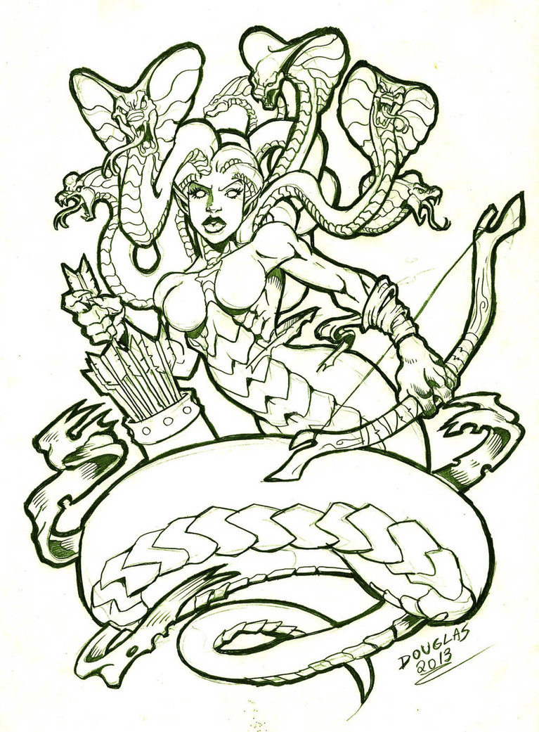 767x1041 Old Drawing Of A Medusa By Douglasdraco