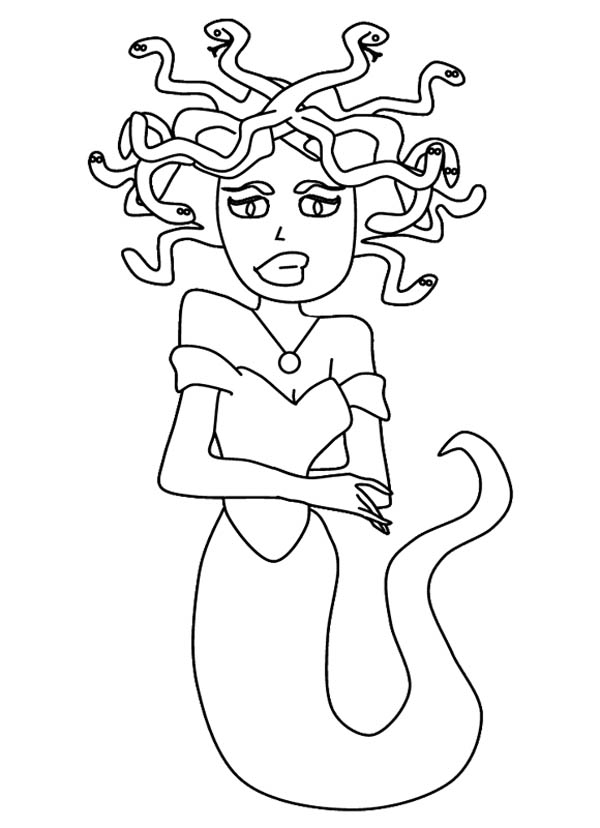 600x828 Drawing Of Medusa Coloring Page