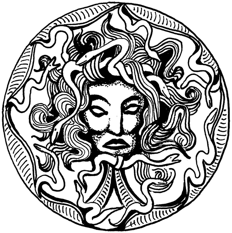 748x750 Coloring Page Medusa