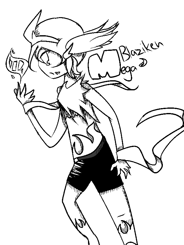 600x800 Mega Blaziken Gijinka By Kishimololwut