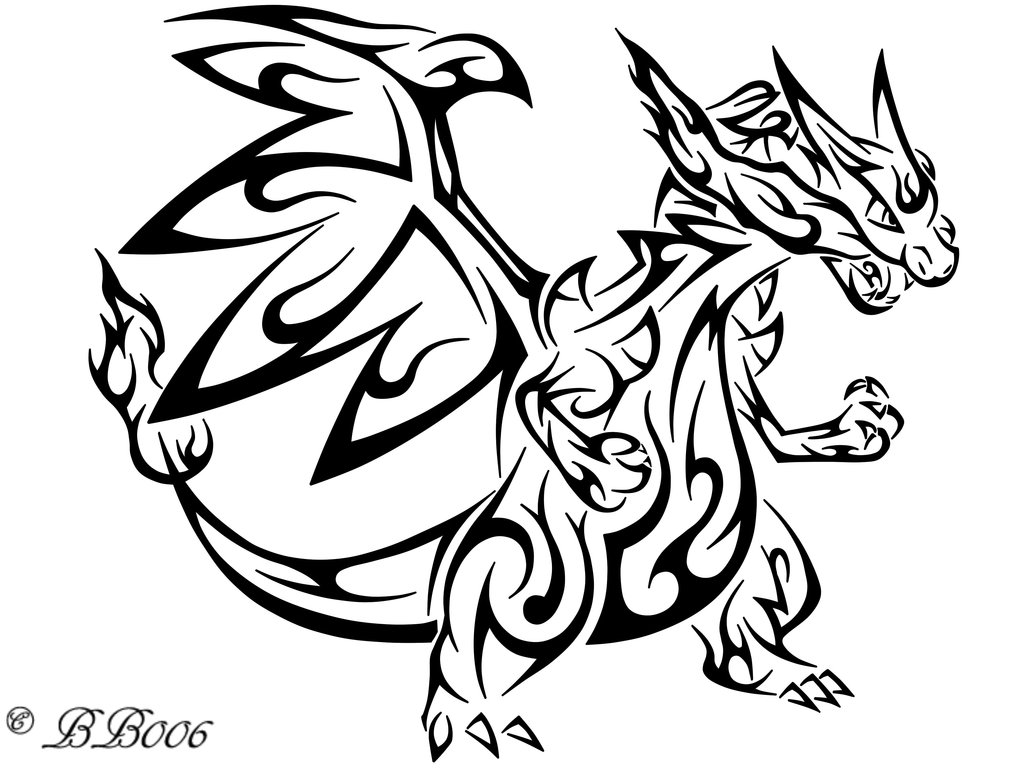 1024x768 Tribal Mega Charizard X By Blackbutterfly006